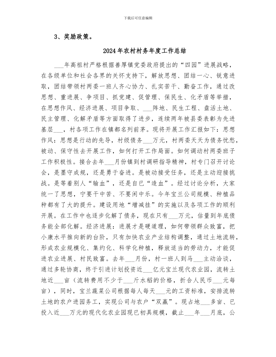 2024年农村村务工作总结_第3页