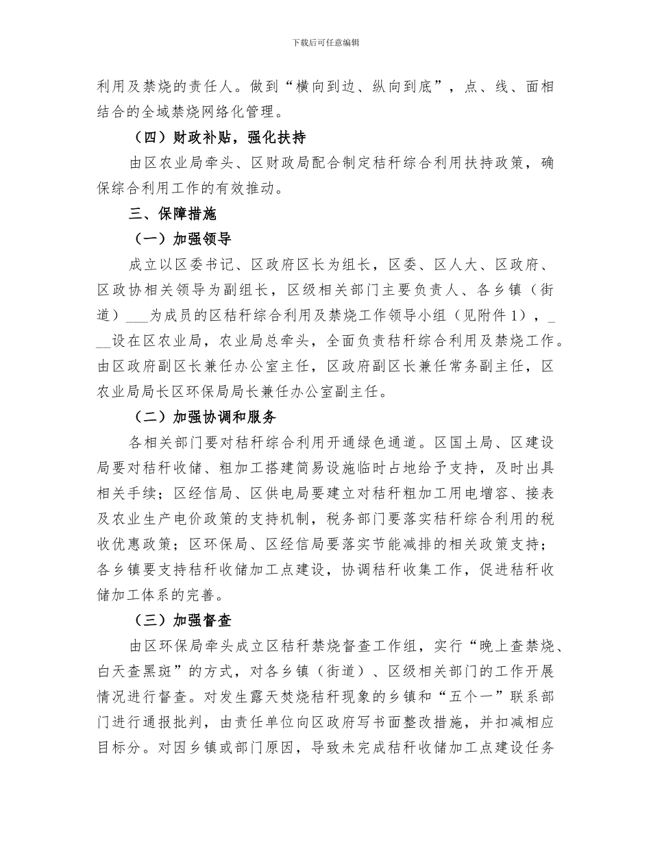 2024年农村秸秆禁烧及综合利用工作总结范本_第3页