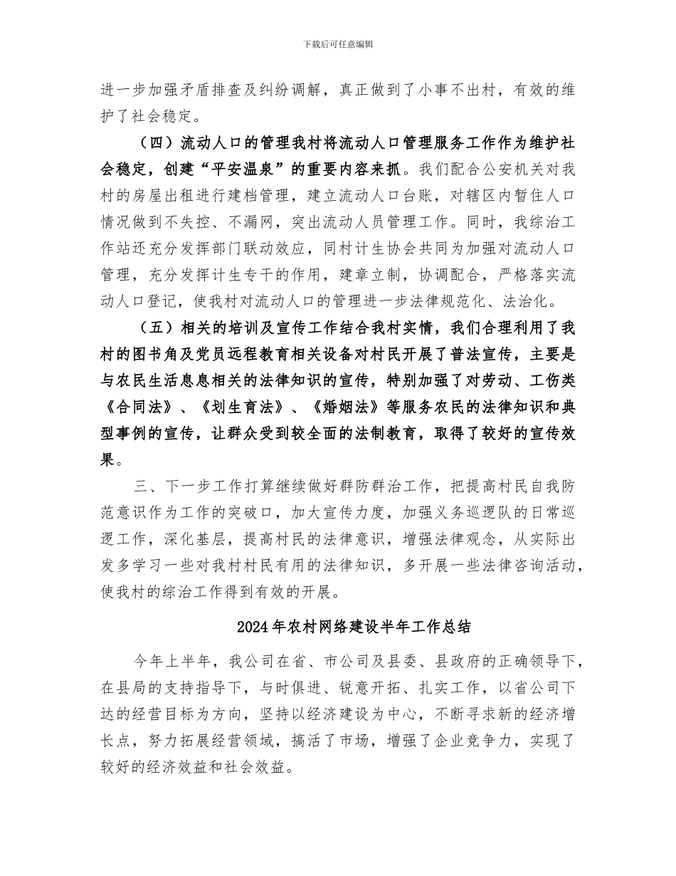 2024年农村综治工作总结_第2页