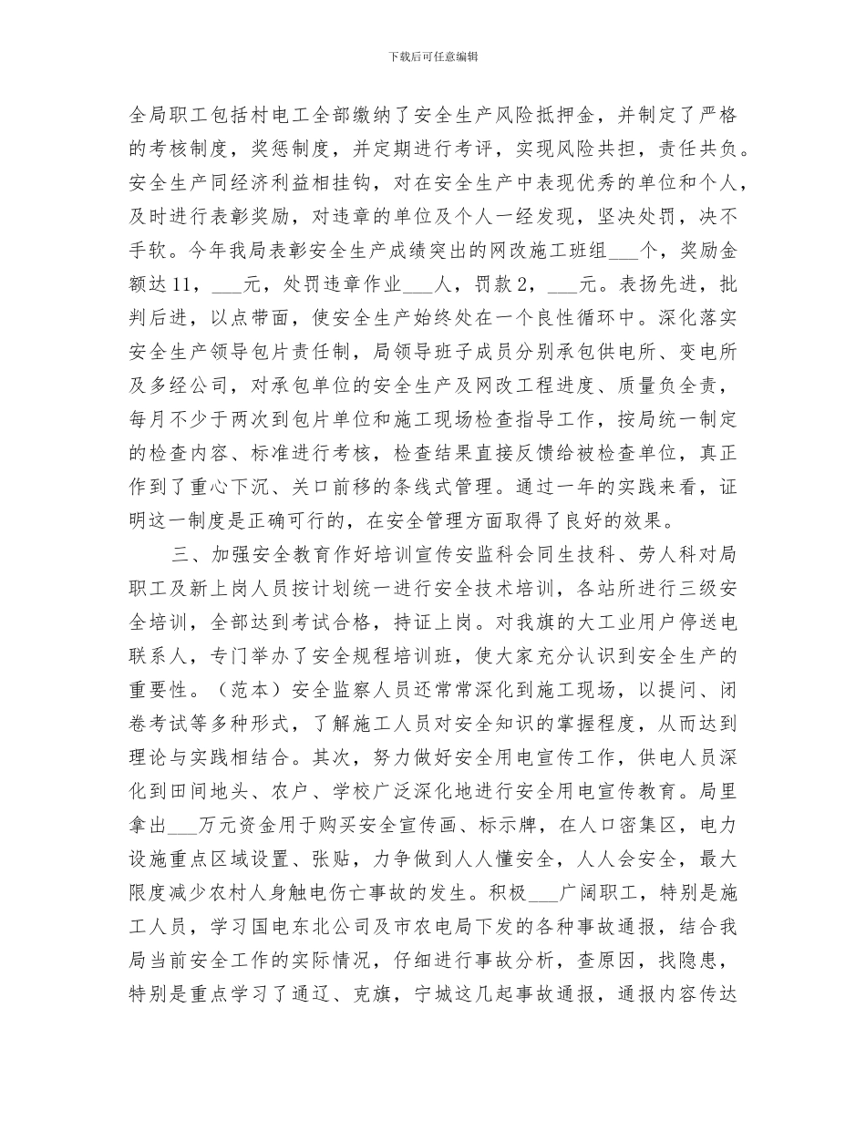 2024年农电局年度安全总结范文_第2页