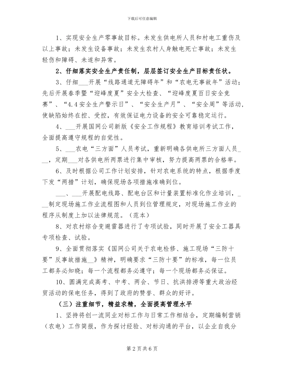 2024年农电工作部工作总结范文_第2页