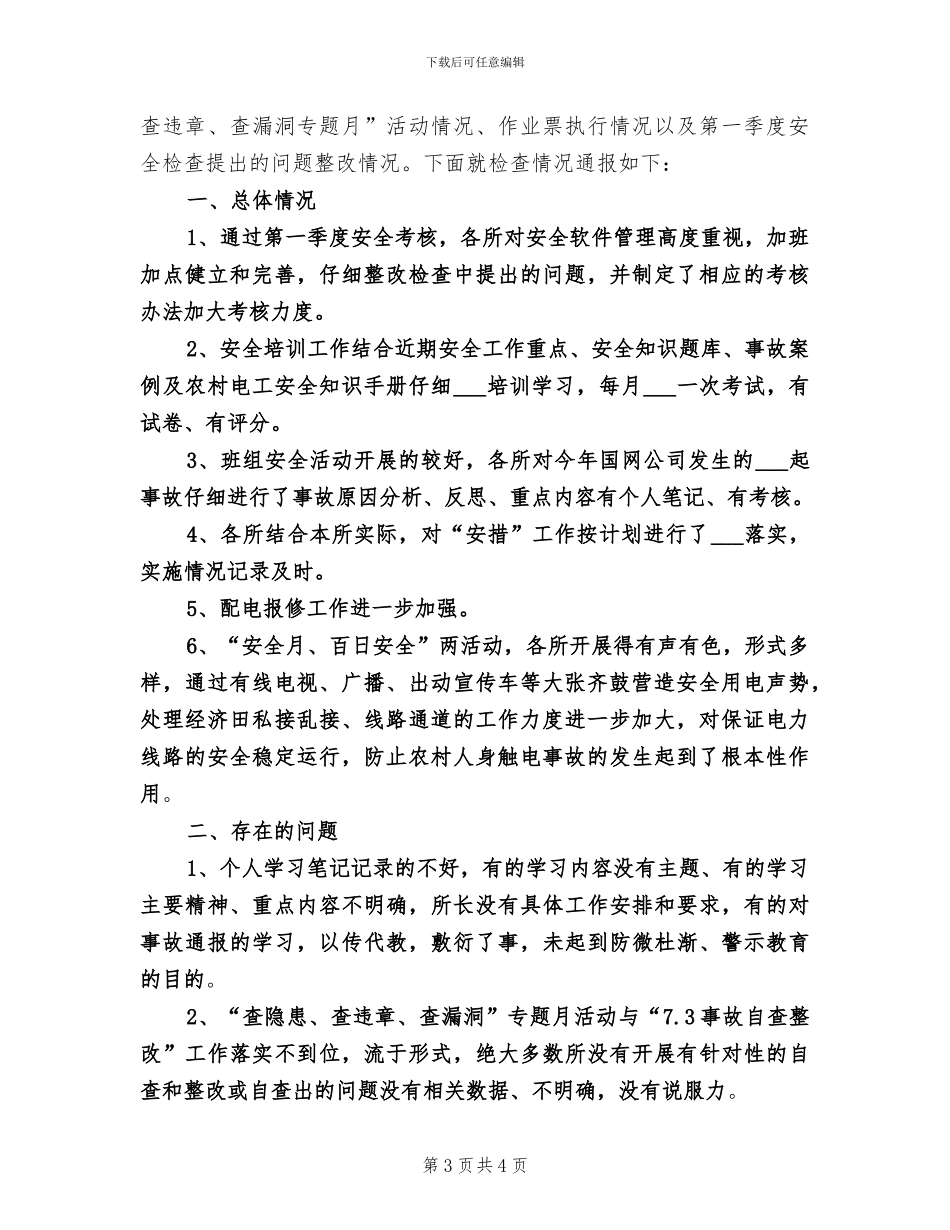 2024年农电局安全生产大检查工作情况总结_第3页