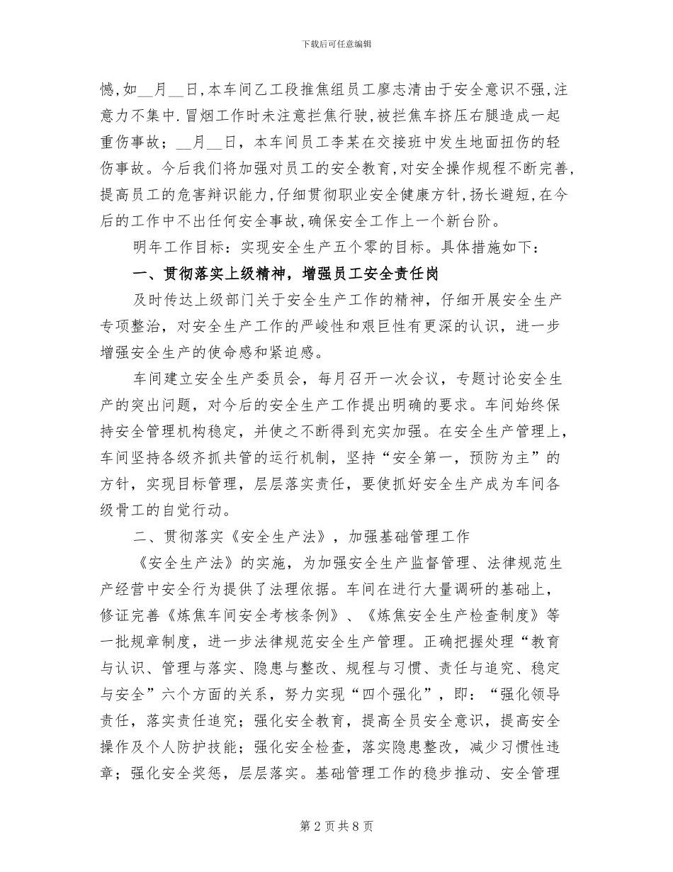 2024年准备车间年度安全工作总结_第2页