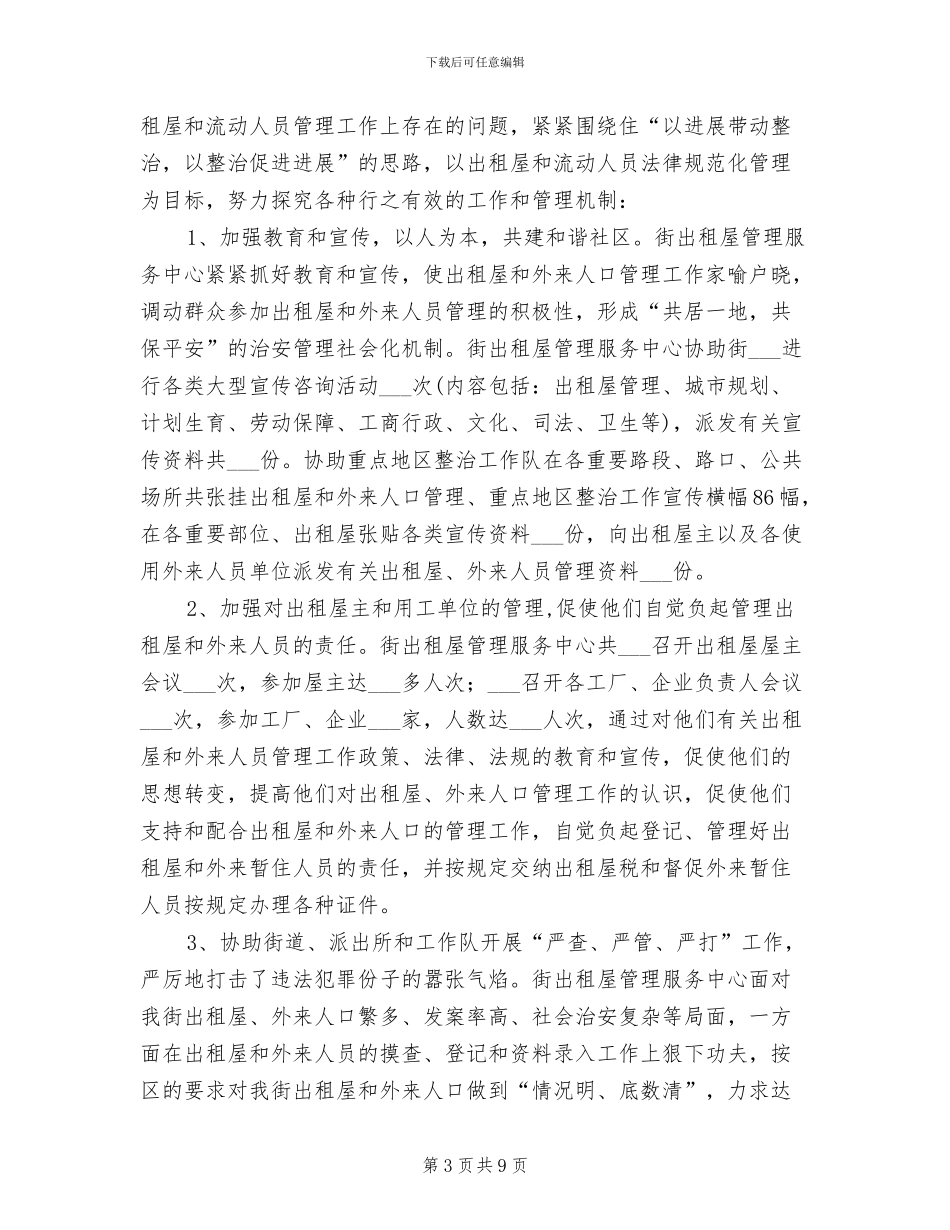 2024年出租屋管理服务中心年终工作总结_第3页