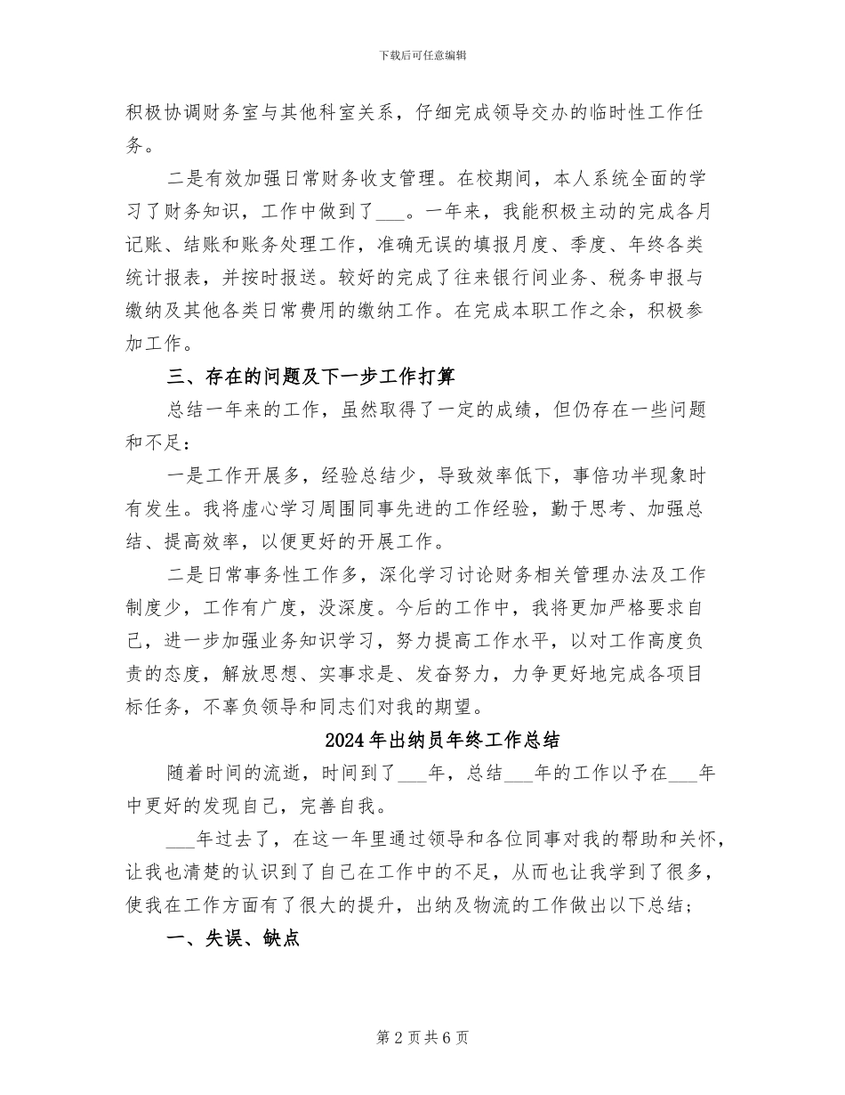 2024年出纳员年终工作小结_第2页