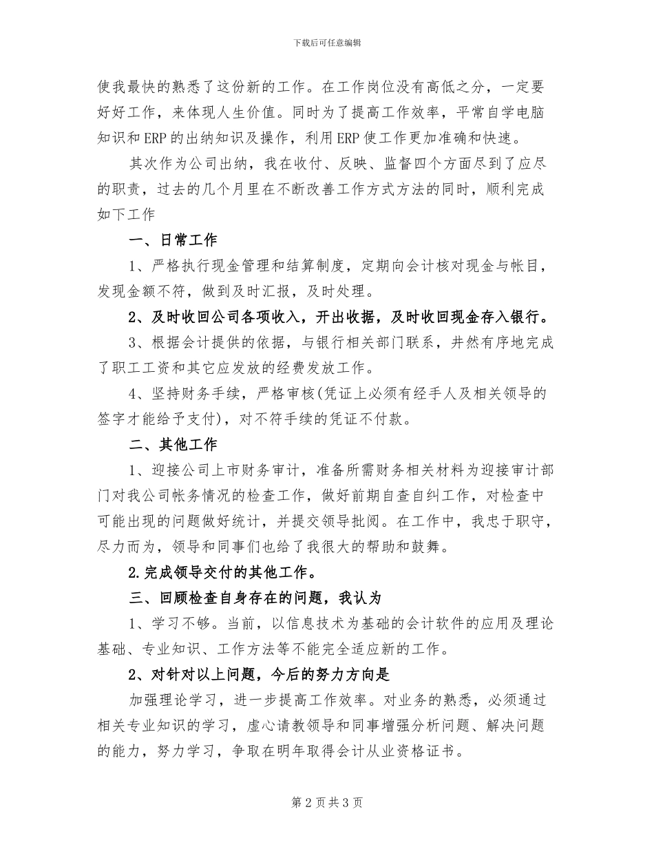 2024年出纳工作个人总结范文_第2页