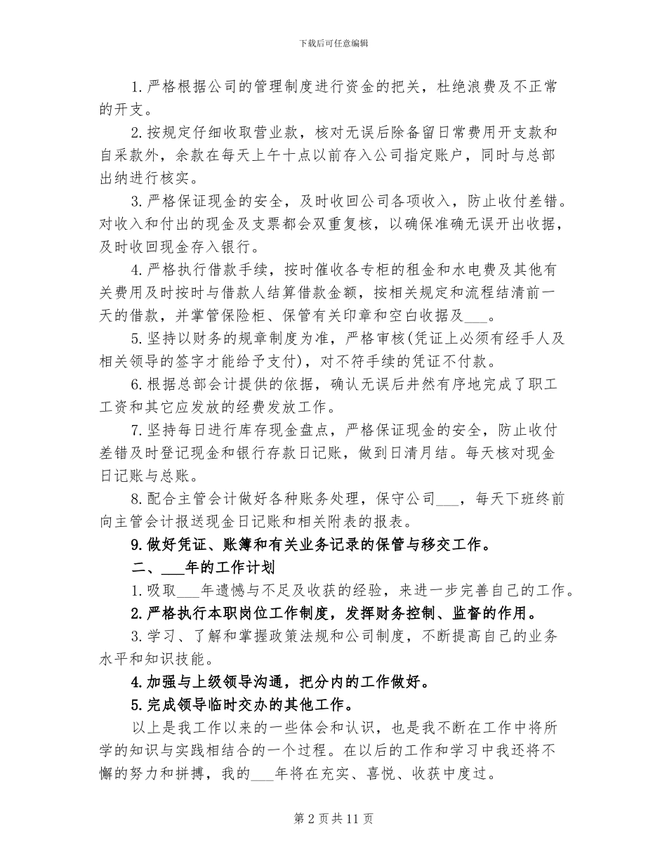 2024年出纳工作总结与计划_第2页