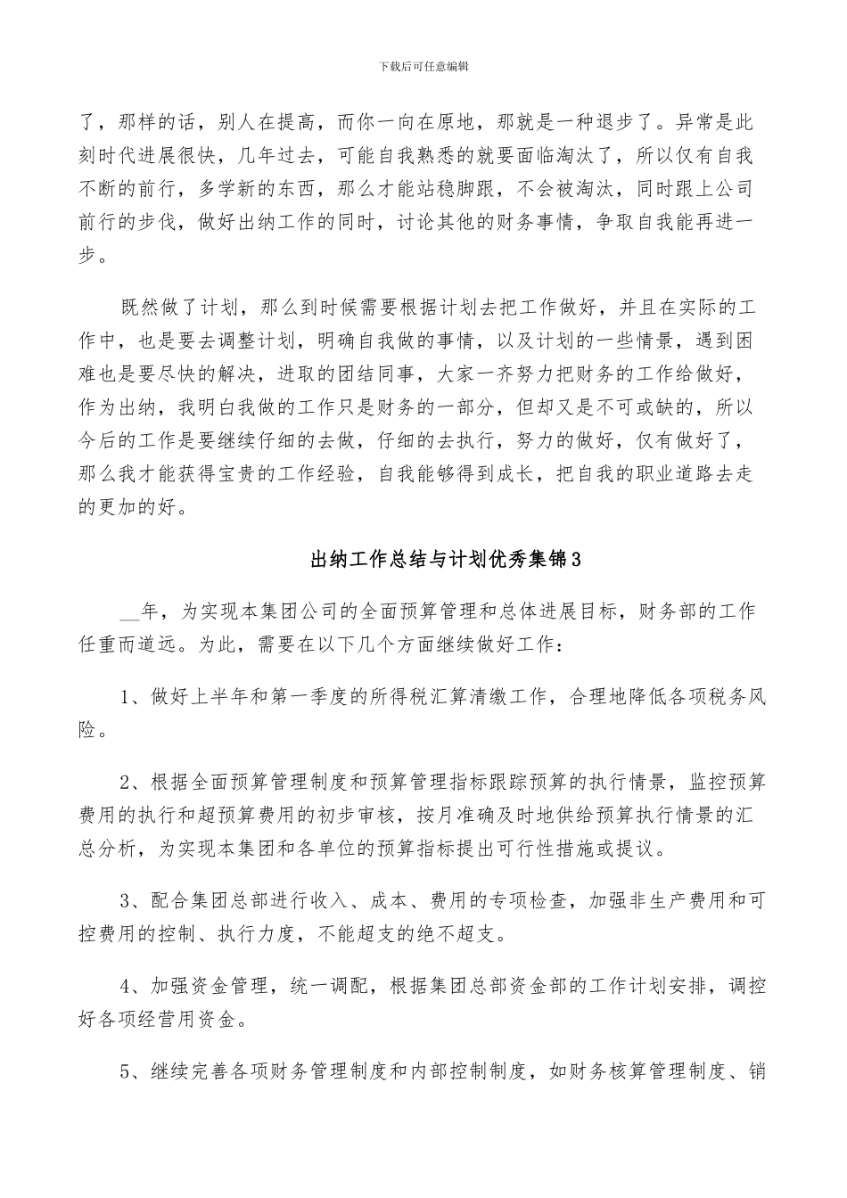2024年出纳工作总结与计划优秀五篇_第3页