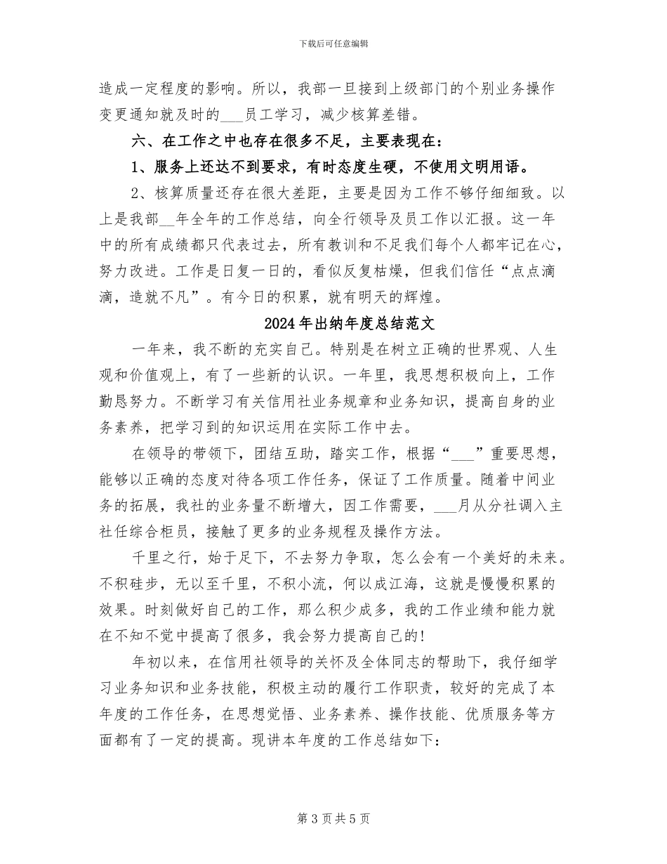 2024年出纳年度总结模板_第3页