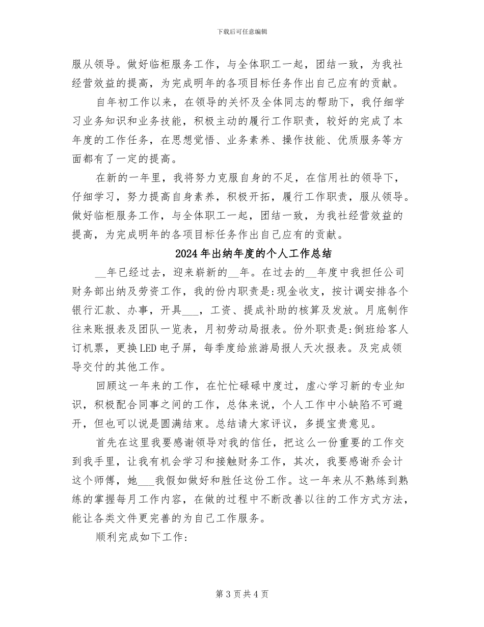 2024年出纳年度总结范文_第3页