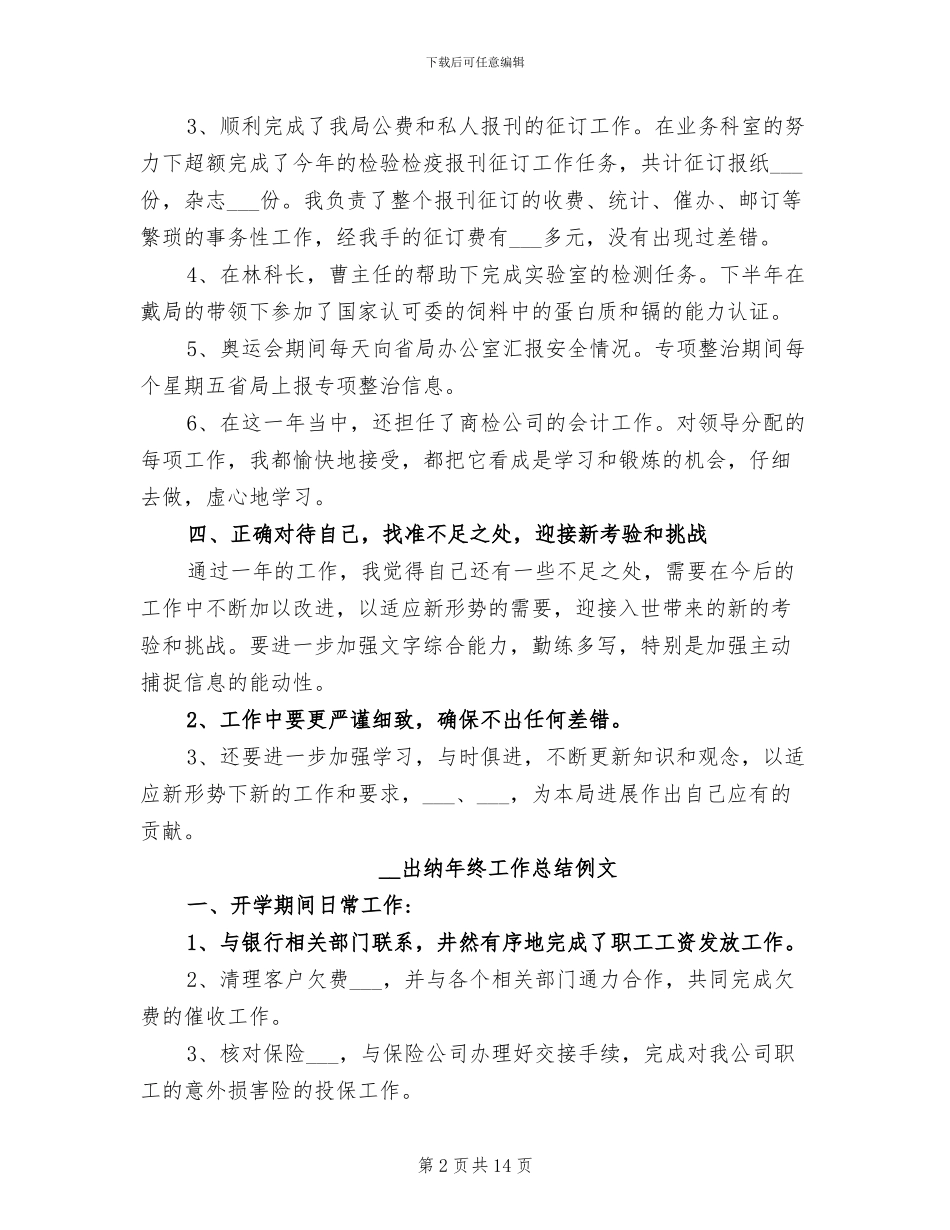 2024年出纳年终工作总结例文_第2页