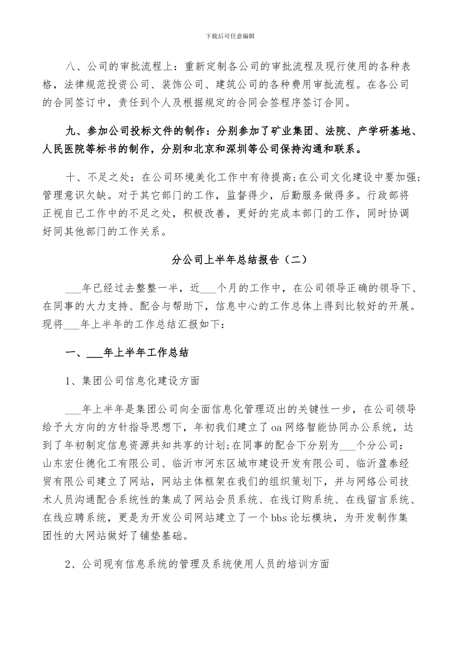 2024年分公司上半年工作总结_第2页