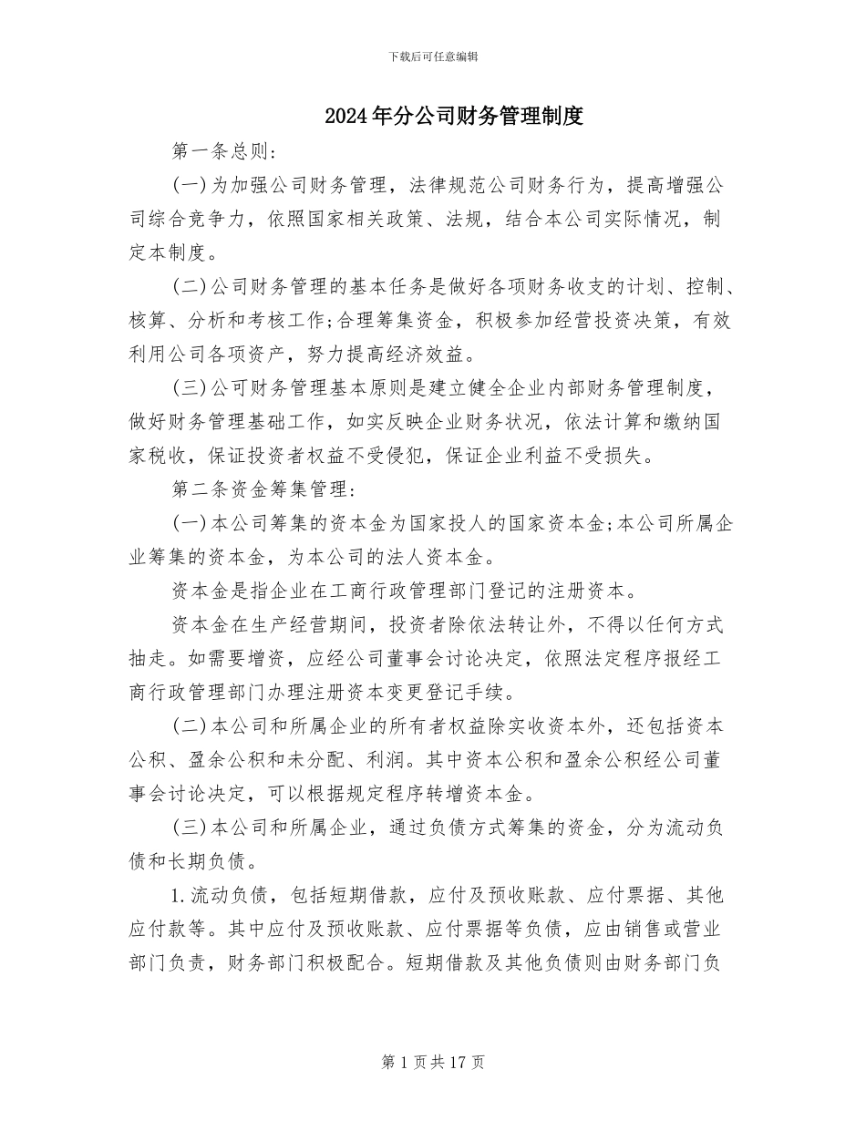 2024年分公司财务管理制度_第1页
