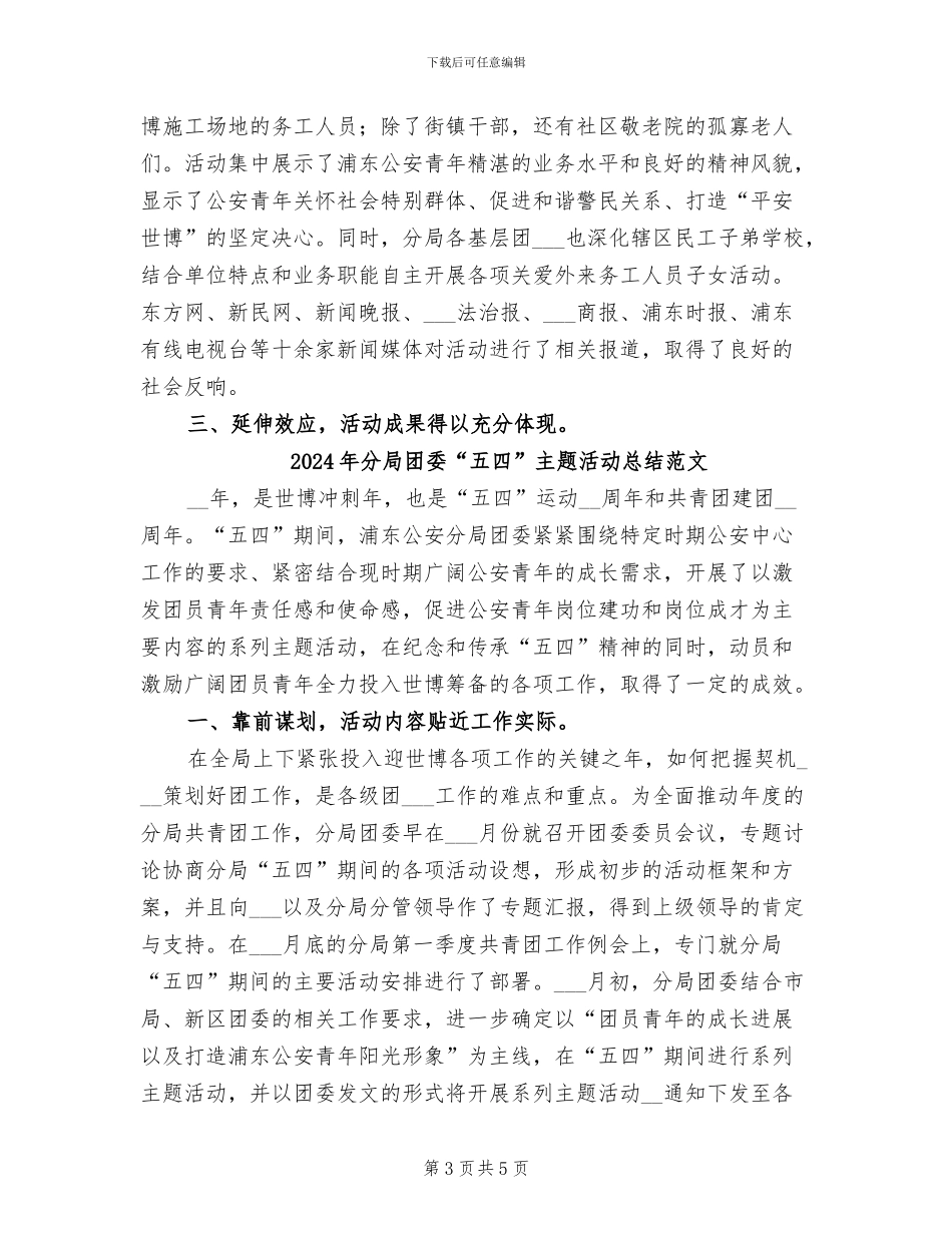 2024年分局团委“五四”主题活动总结_第3页