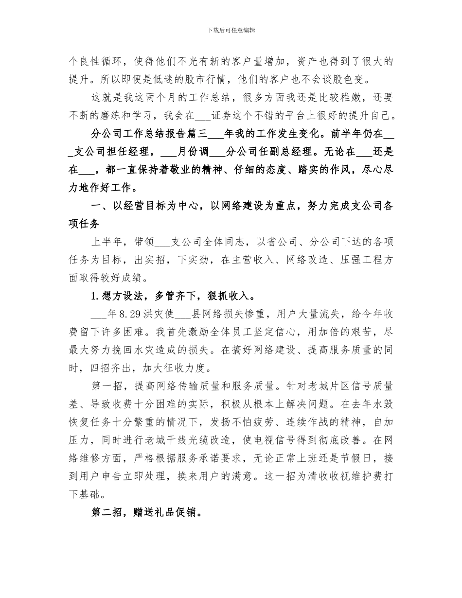 2024年分公司工作总结报告_第3页