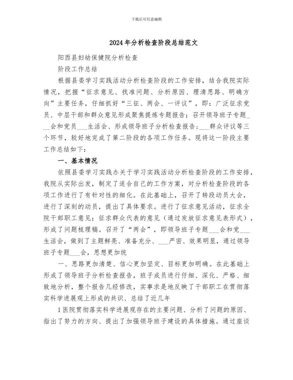 2024年分析检查阶段总结范文_第1页