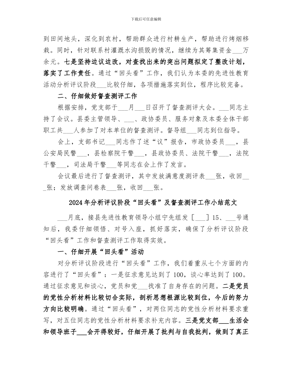 2024年分析评议阶段“回头看”及督查测评工作小结_第2页