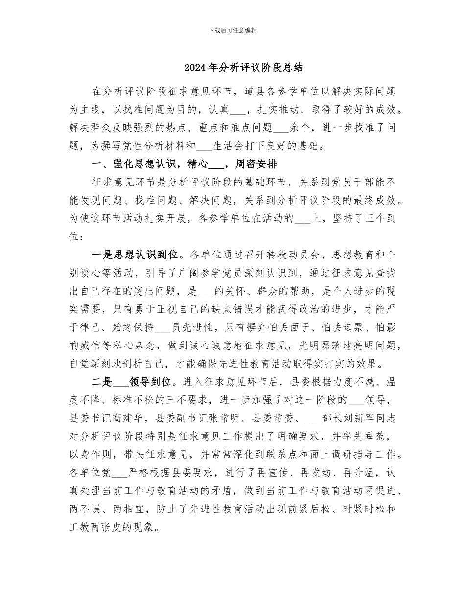 2024年分析评议阶段总结_第1页