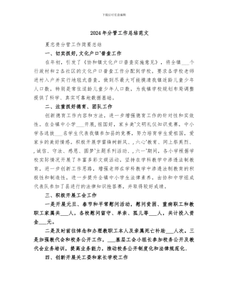 2024年分管工作总结范文