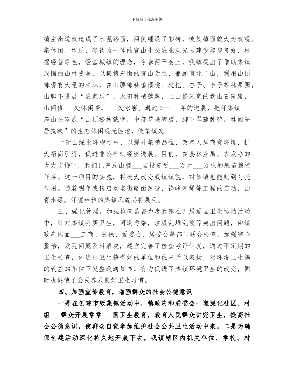 2024年创建卫生集镇工作总结范文_第2页