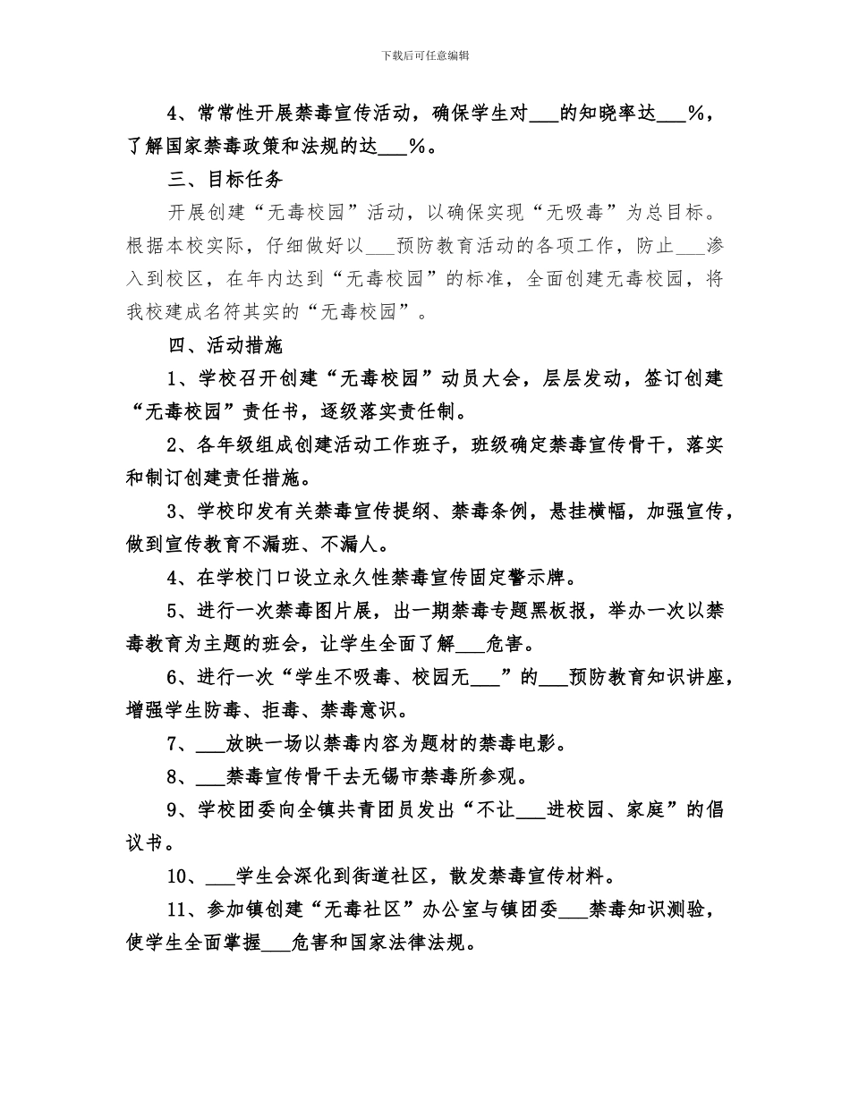 2024年创建无毒校园总结范文_第2页