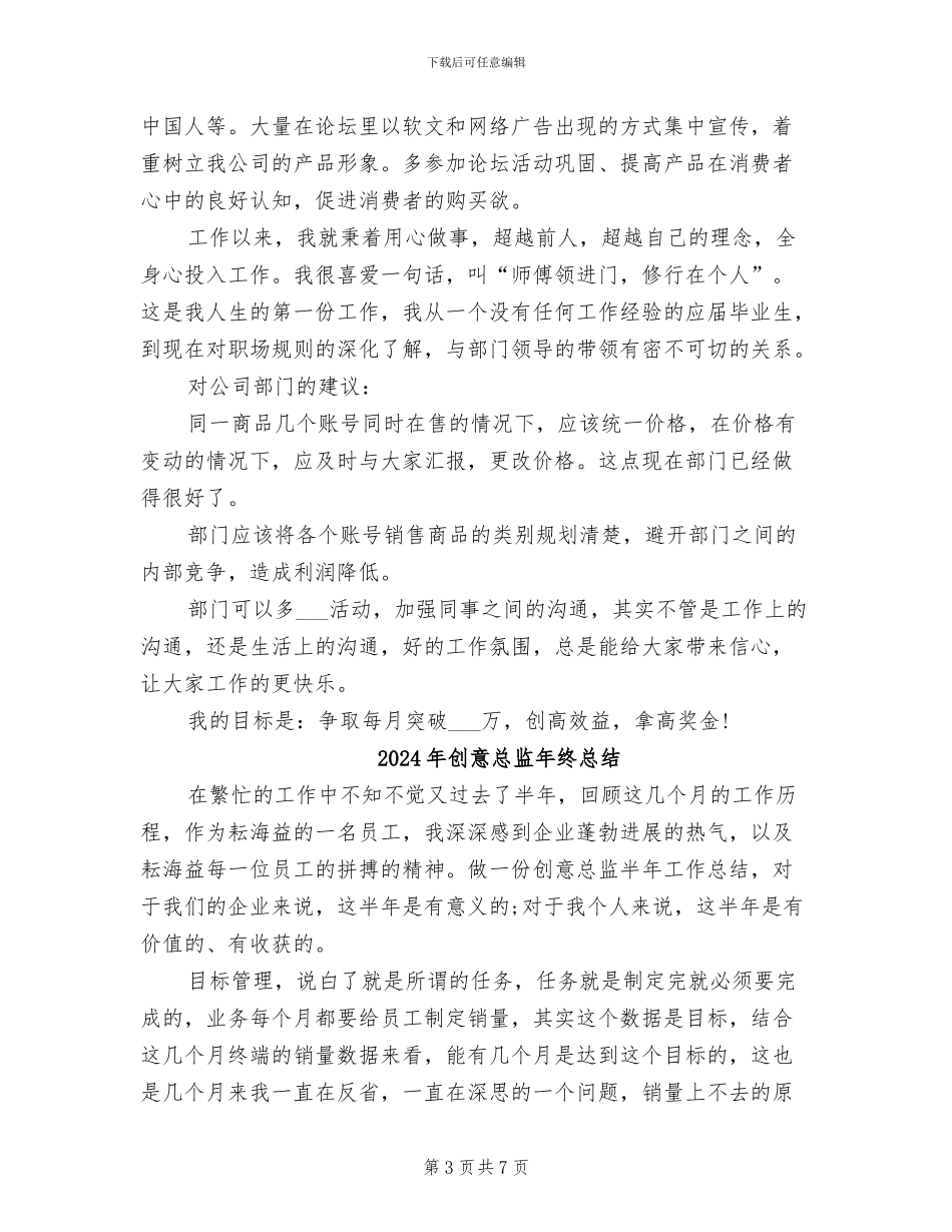 2024年创意总监年度工作总结范文_第3页