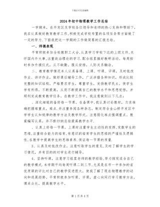 2024年初中物理教学工作总结