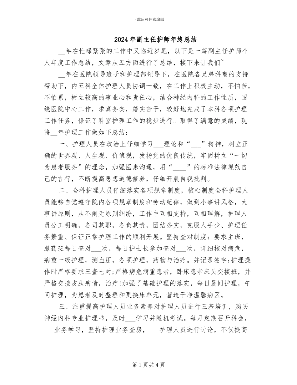 2024年副主任护师年终总结_第1页