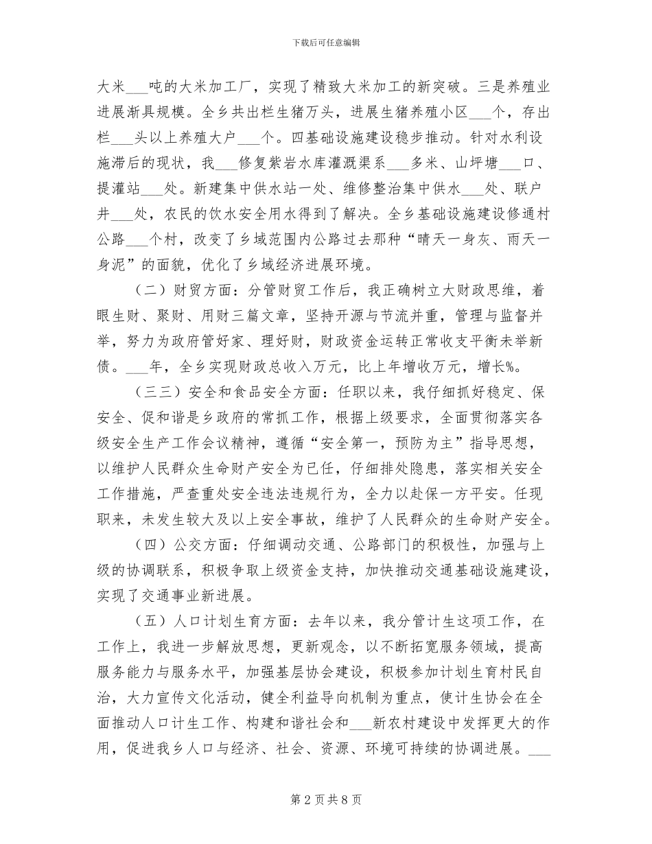 2024年副乡长个人工作总结_第2页