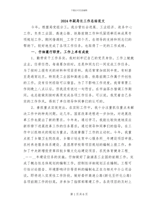 2024年副局长工作总结范文