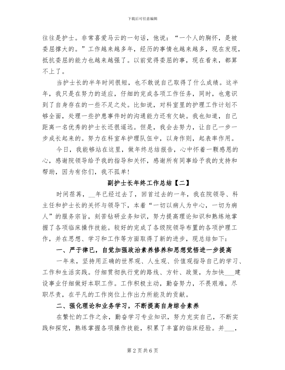 2024年副护士长年终工作总结_第2页