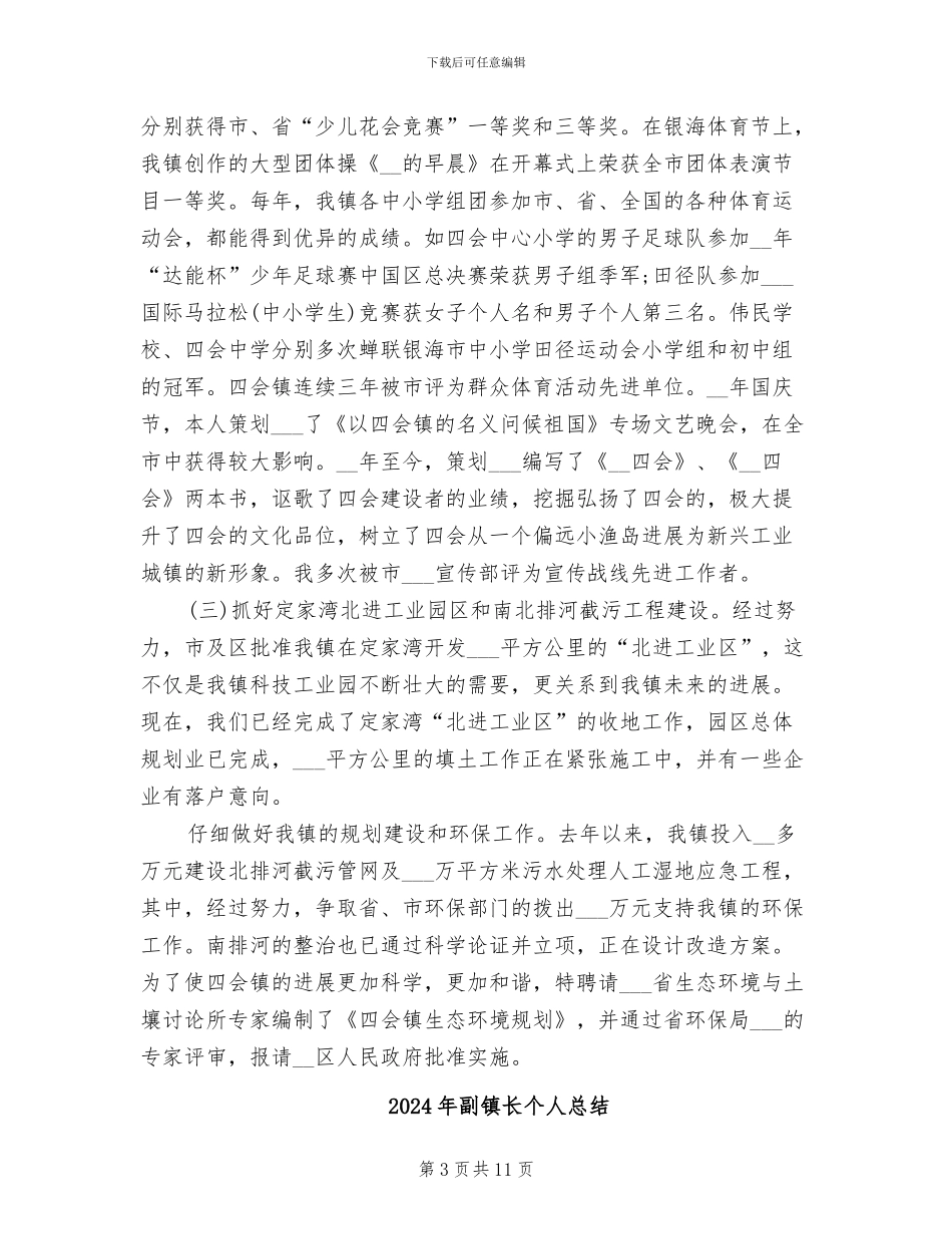 2024年副镇长个人年终工作总结_第3页