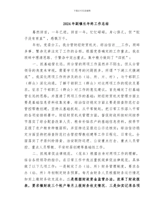 2024年副镇长年终工作总结