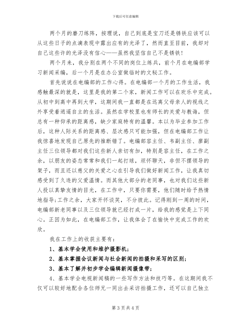 2024年办公室文秘试用期个人工作小结_第3页