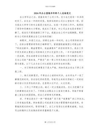 2024年办公室秘书年终个人总结范文