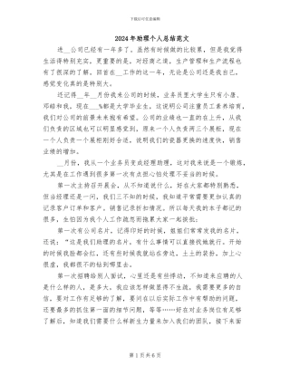 2024年助理个人总结范文