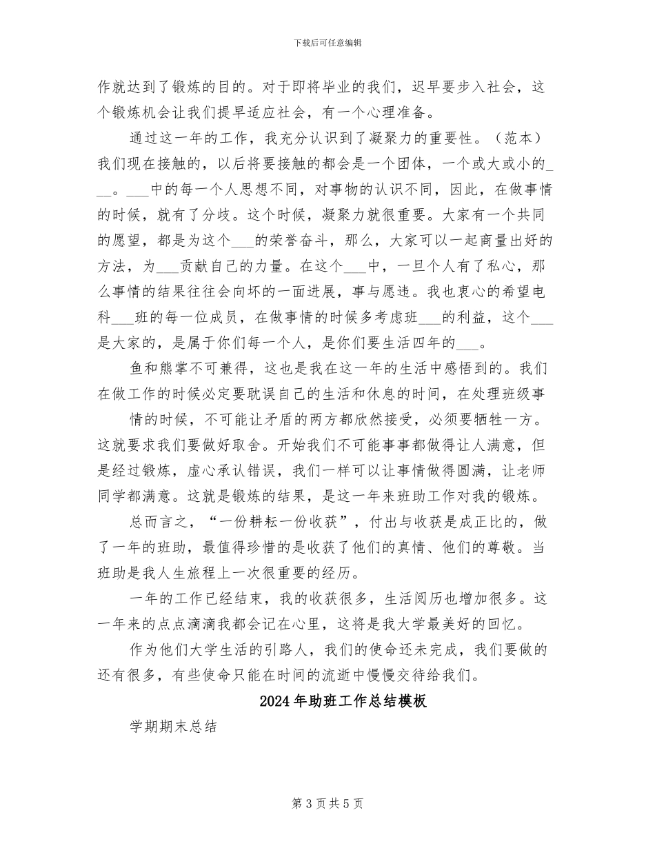 2024年助班工作总结_第3页
