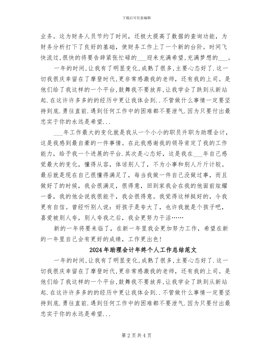 2024年助理会计年终个人工作总结_第2页