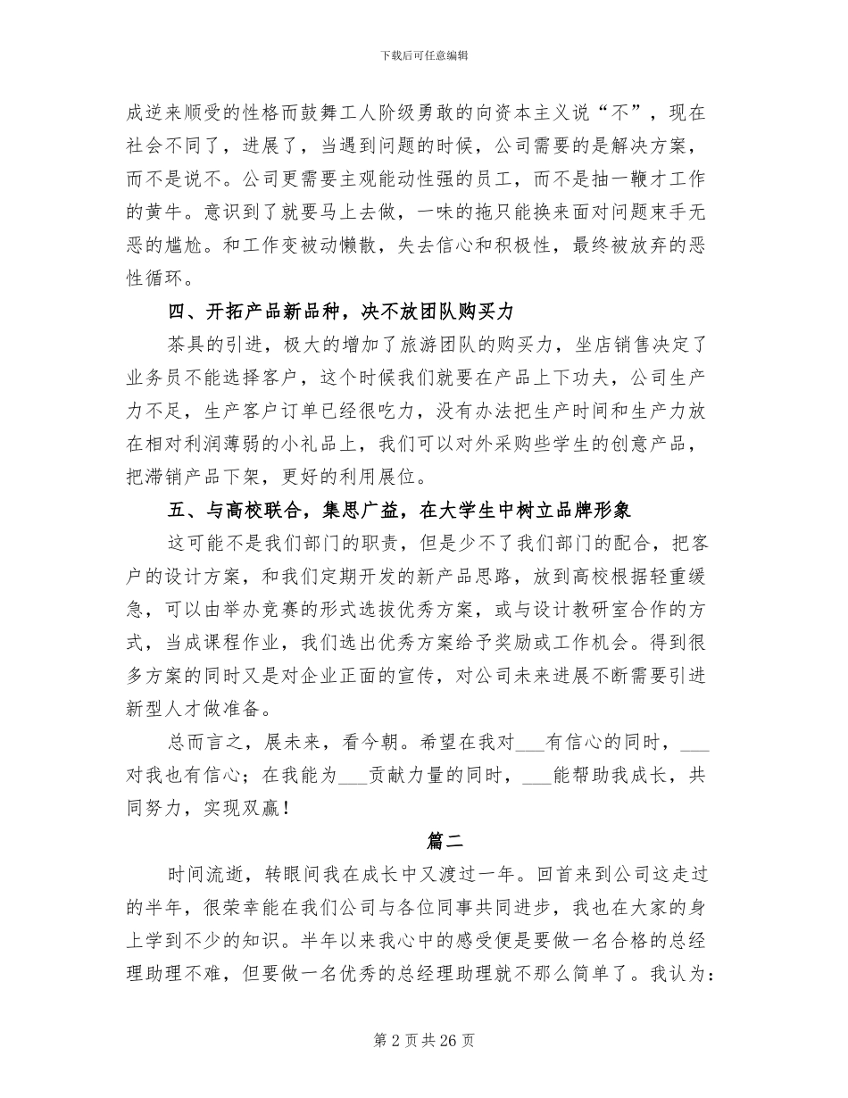 2024年助理年度工作总结范本_第2页