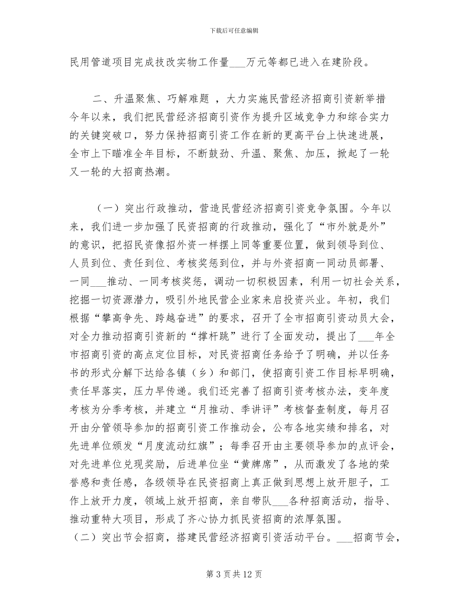 2024年努力实现民营经济招商引资“撑杆跳”工作总结_第3页