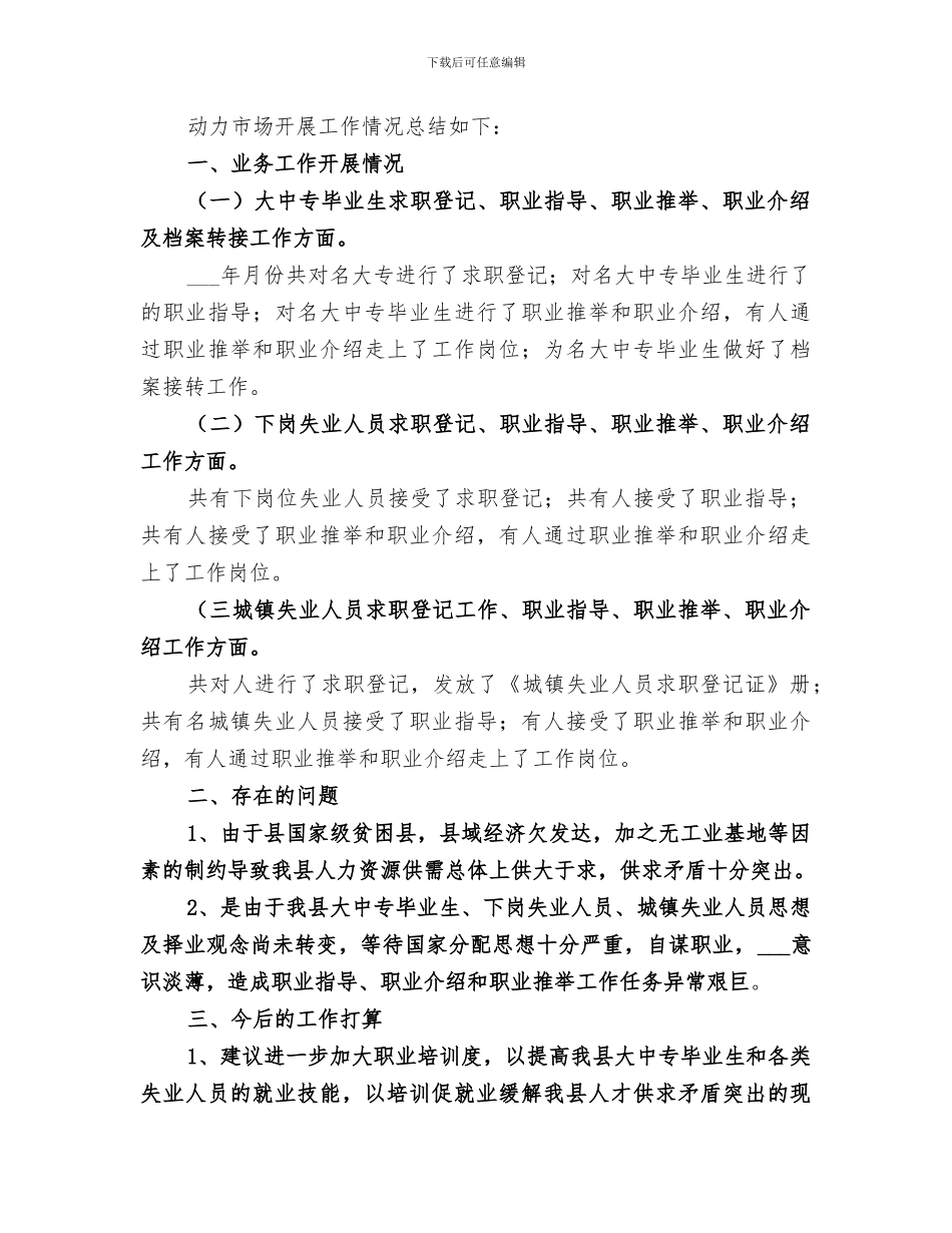 2024年劳动力市场工作开展情况工作总结_第3页