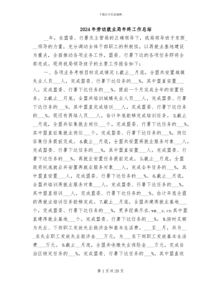 2024年劳动就业局年终工作总结