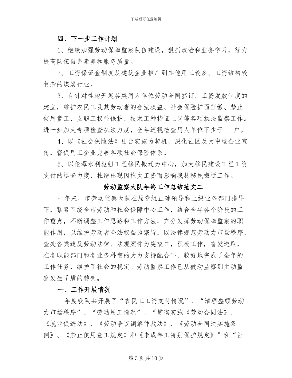 2024年劳动监察大队年终工作总结和工作计划_第3页