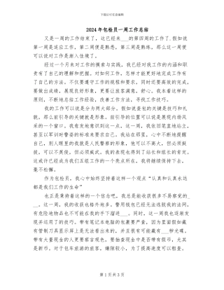 2024年包检员一周工作总结