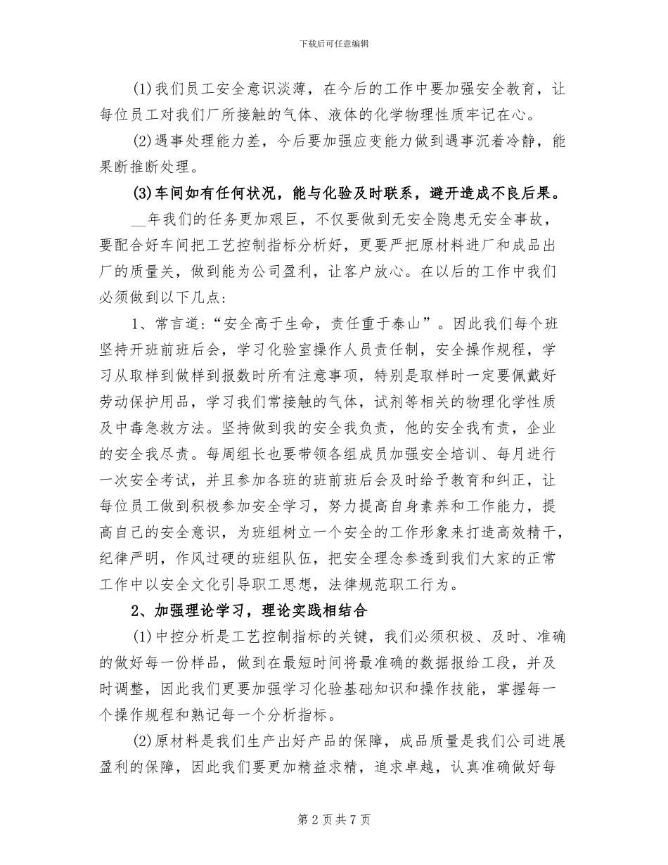 2024年化工公司化验室工作总结_第2页