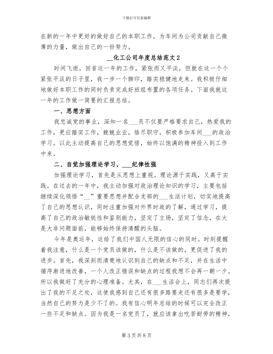 2024年化工公司年终总结_第3页