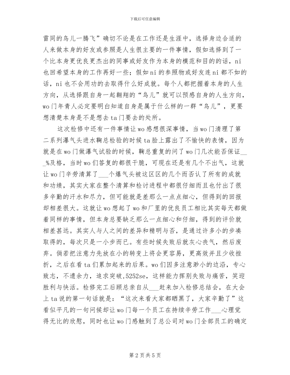 2024年化工厂检修年度工作总结_第2页