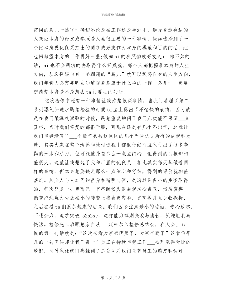 2024年化工厂检修工作总结_第2页