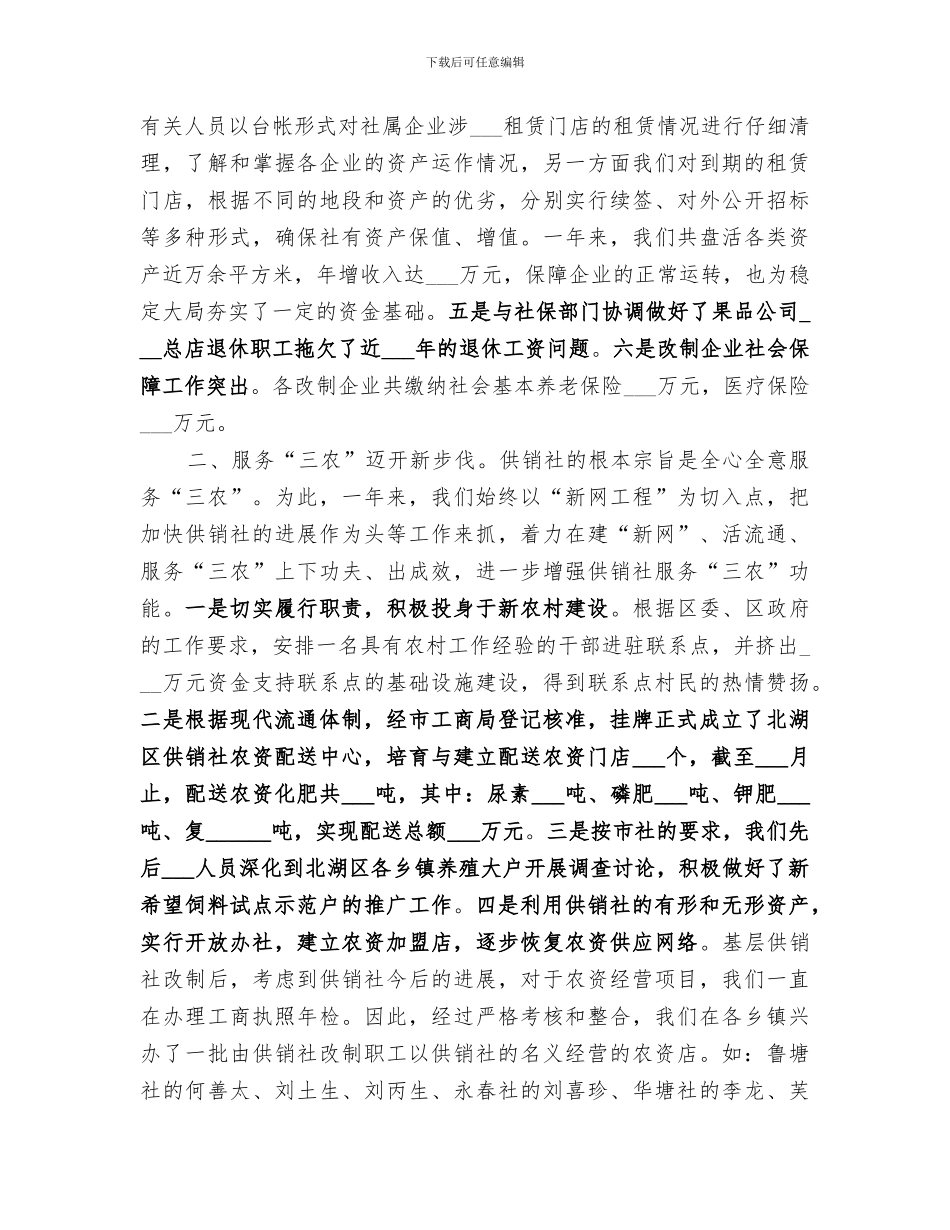 2024年区供销社工作总结_第2页