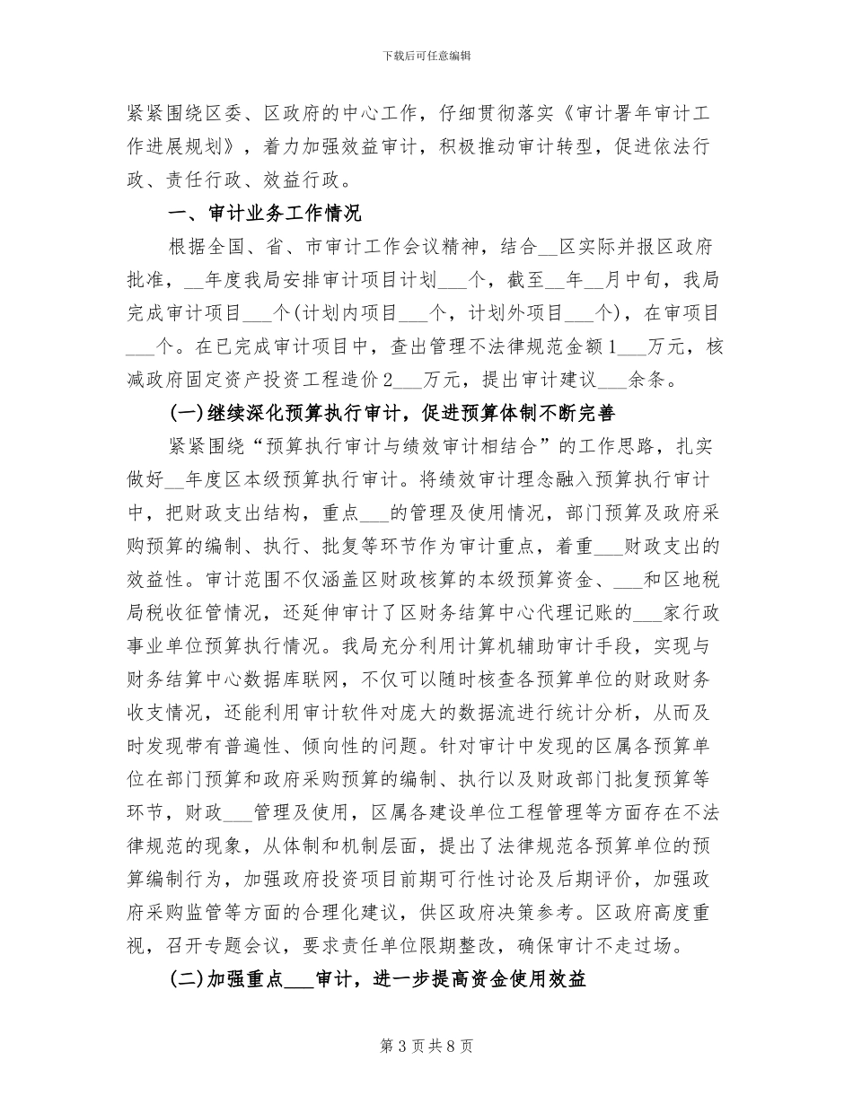 2024年区审计局季度工作总结_第3页